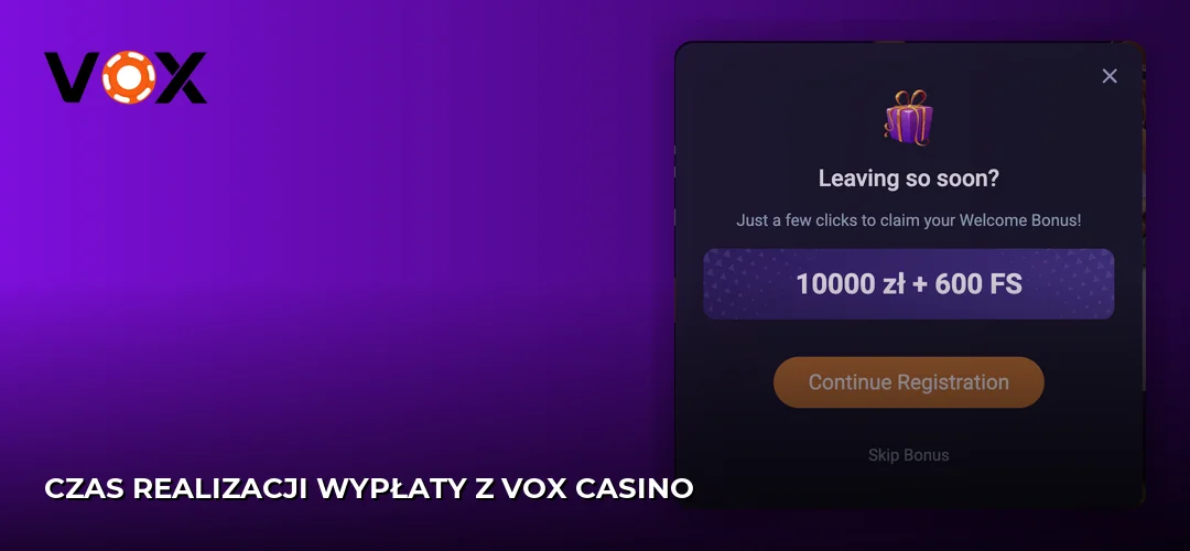 Zrzut ekranu strony Vox casino