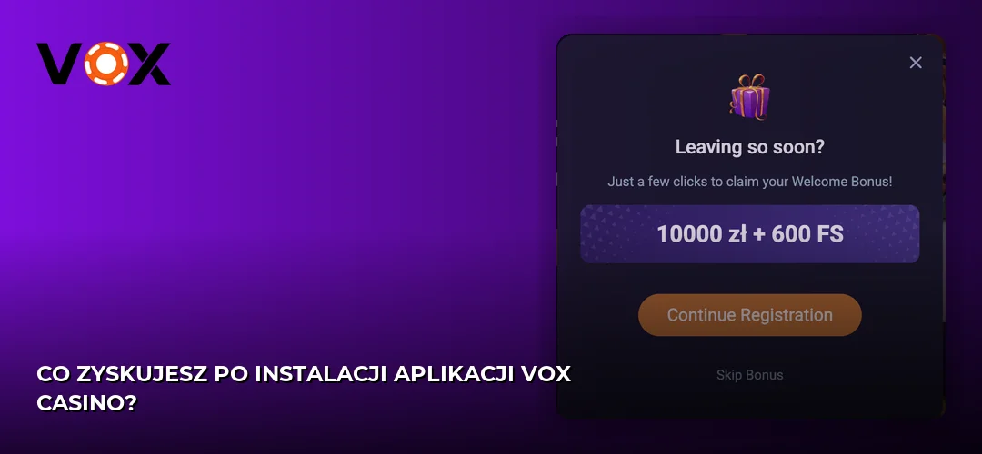 Zrzut ekranu strony Vox casino