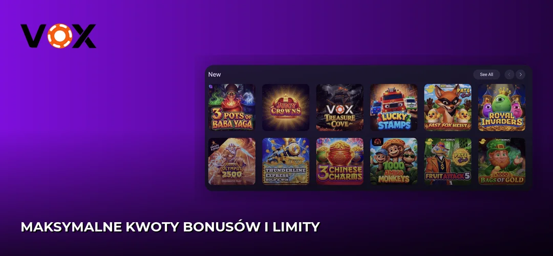 Zrzut ekranu strony Vox casino