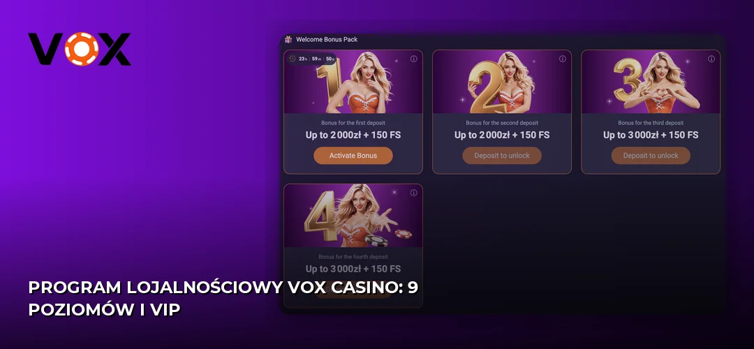 Zrzut ekranu strony Vox casino