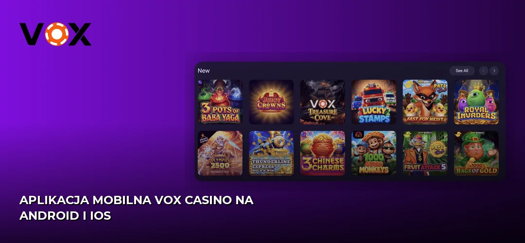 Zrzut ekranu strony Vox casino