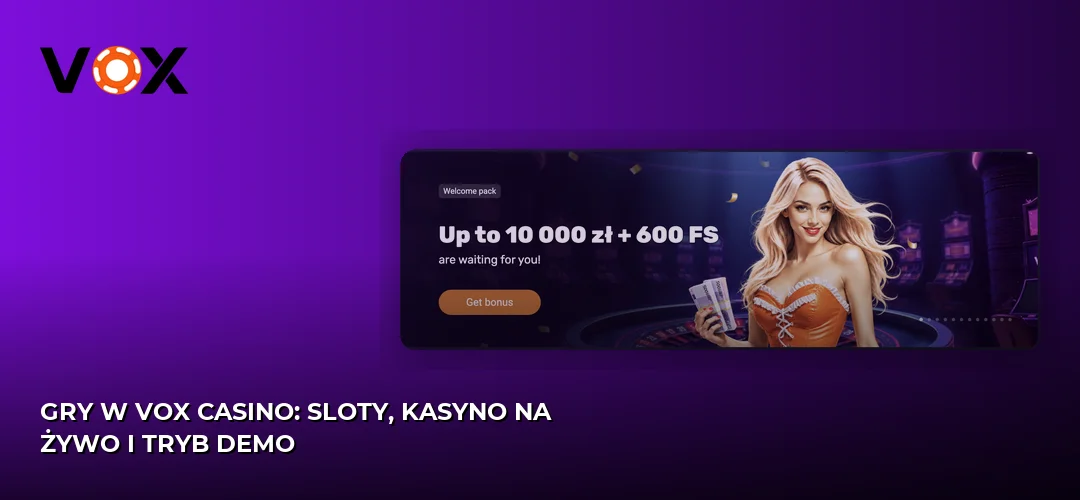Zrzut ekranu strony Vox casino